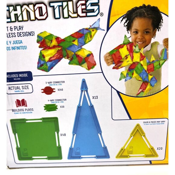 Techno Tiles Stem Construction Set 240+ Building Pieces Ages 4-8 - Picture 6 of 6